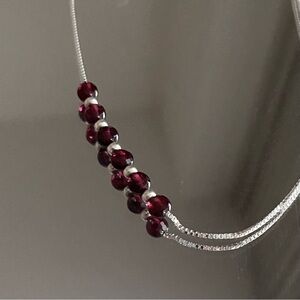 Delicate Garnet Bead Necklace